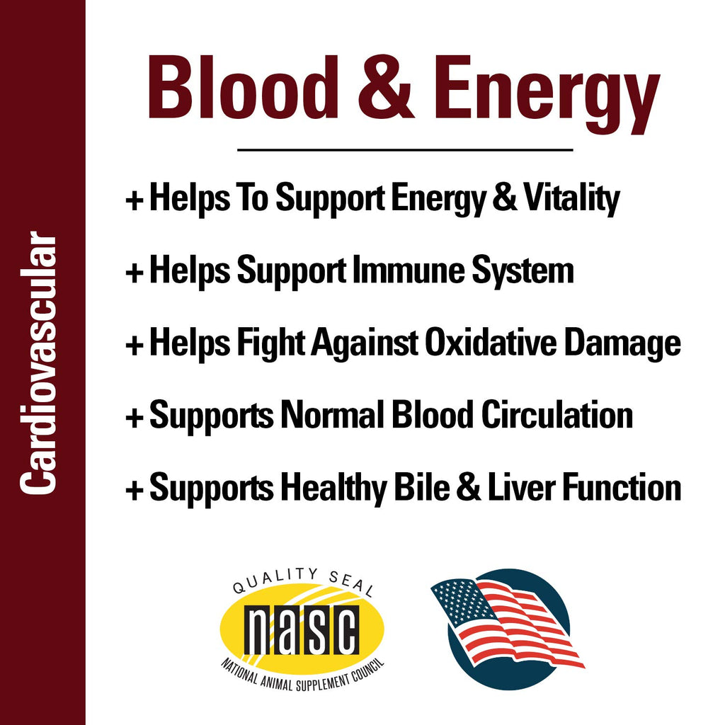 Blood & Energy Support Supplement for Dogs 120 Tablets A52125