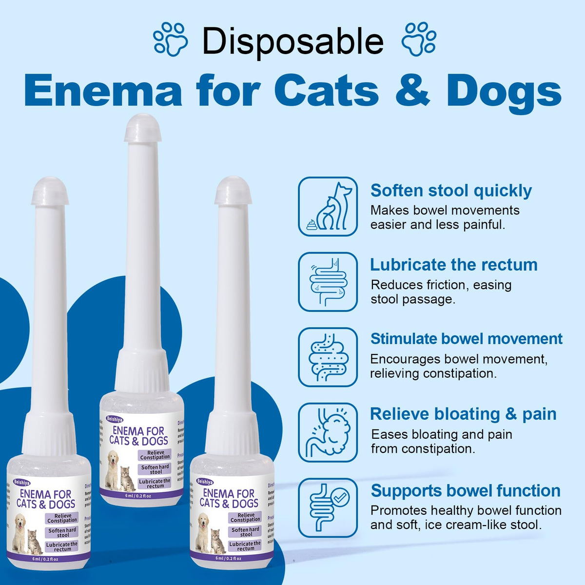 Disposable Enema for Cats & Dogs 6 mL Syringe 3 Pack G822