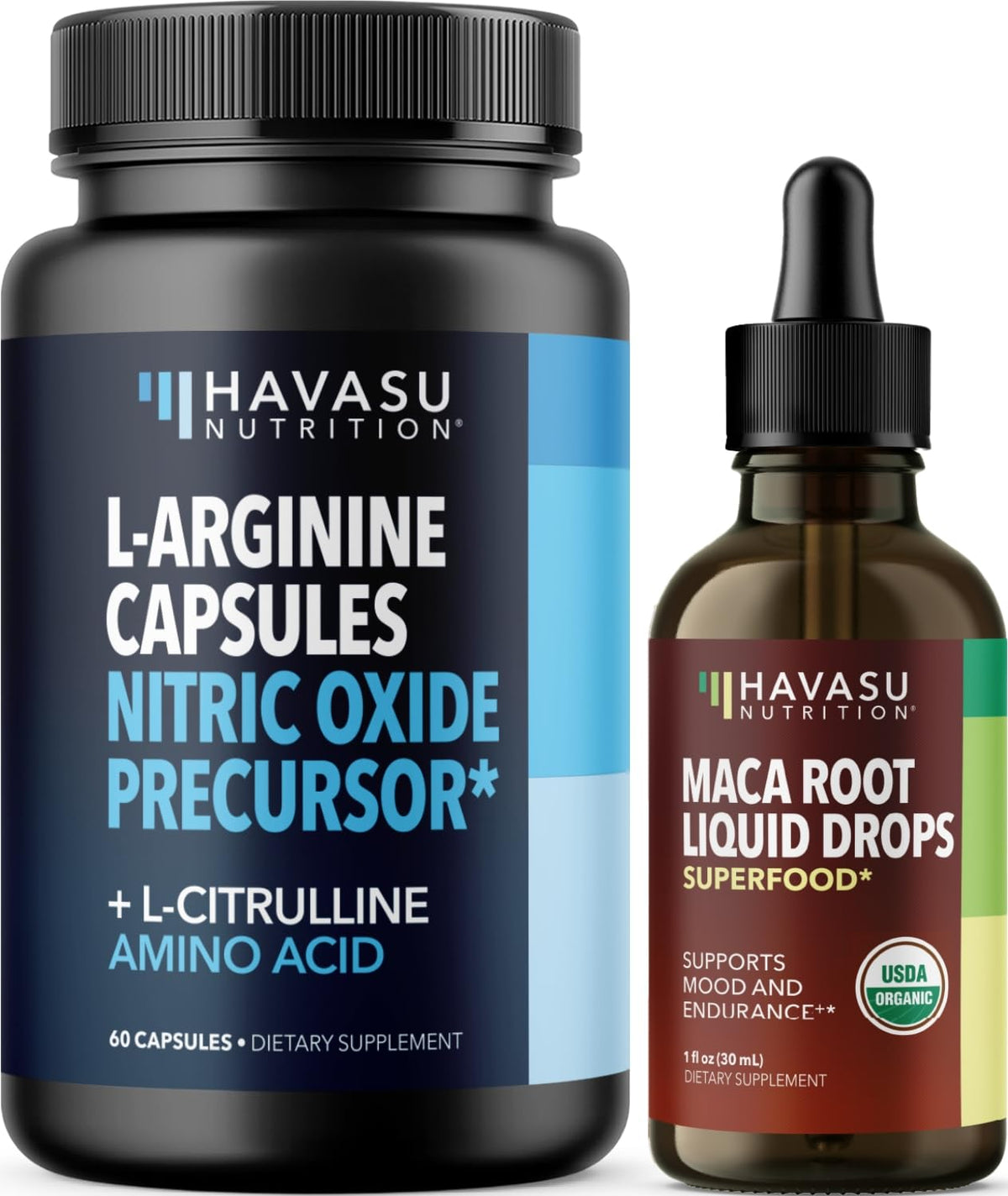 Organic Maca Root Liquid Drops & L Arginine L Citrulline Supplement X6558