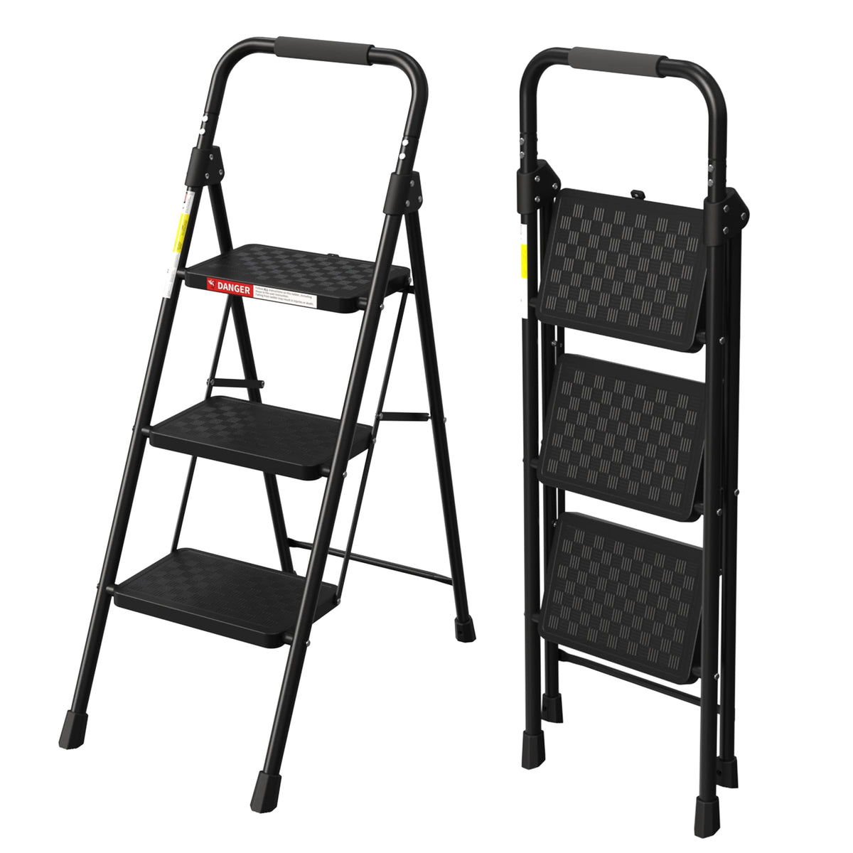 3 Step Folding Ladder with Anti-Slip Pedal U76766