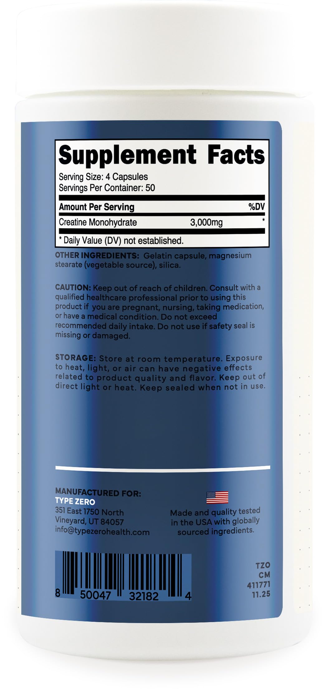 Creatine Monohydrate Capsules 3,000mg 200 Count S248246
