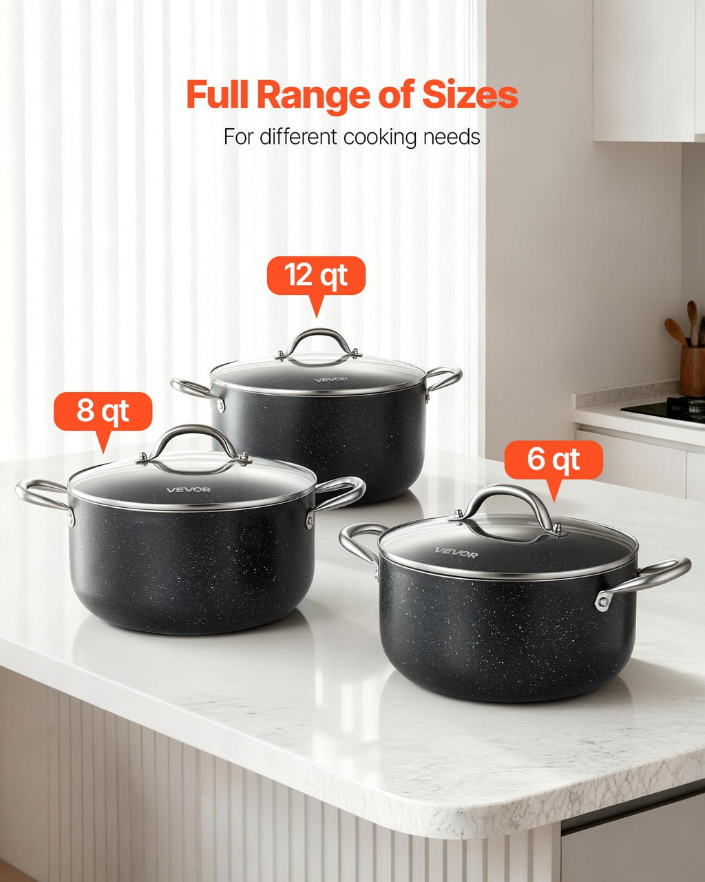 12-Quart Nonstick Ceramic Aluminum Stock Pot with Glass Lid Z82992