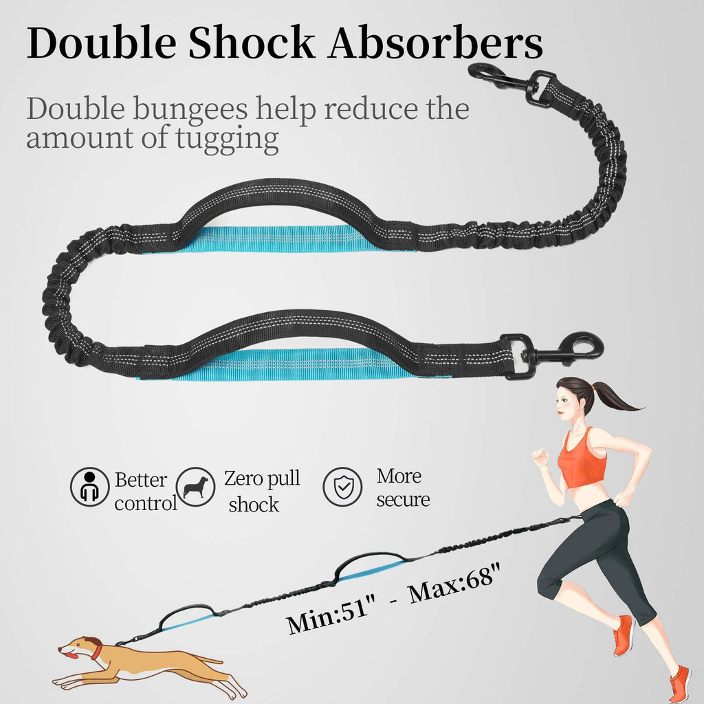 Hands Free Dog Leash with Zipper Pouch, Large, Black H57121