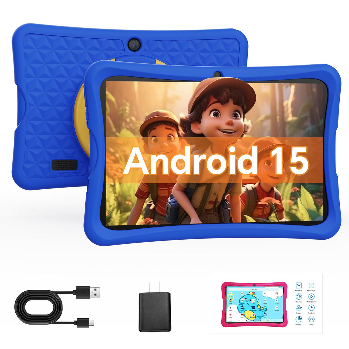 10.1" Kids Tablet 6GB RAM 32GB ROM Android 15 GO Blue I729350