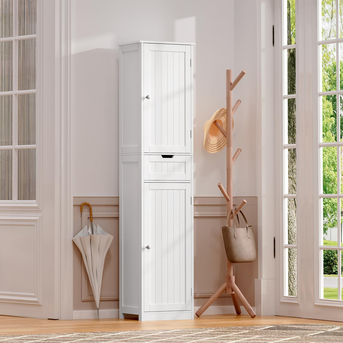 66.9" Tall Bathroom Storage Cabinet with 2 Doors & 1 Drawer Y375174