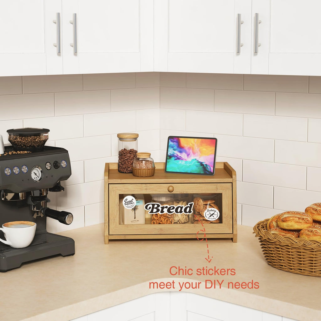Wood Bread Box with Window M863
