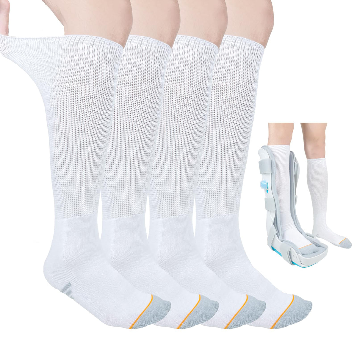 White Walking Boot Socks B507440