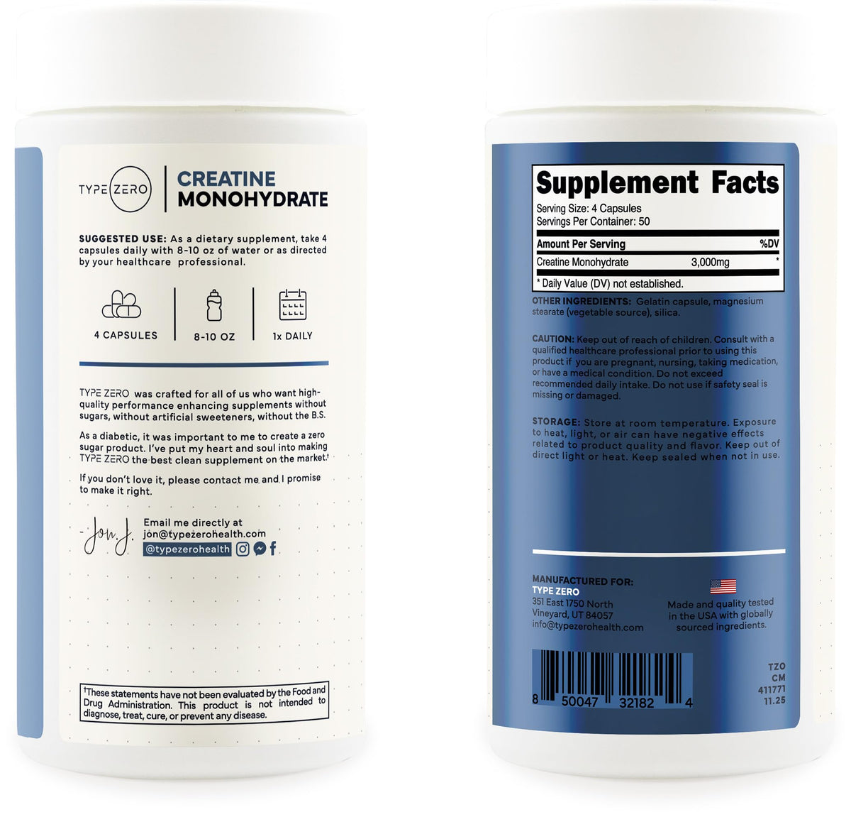 Creatine Monohydrate Capsules 3,000mg 200 Count S248246