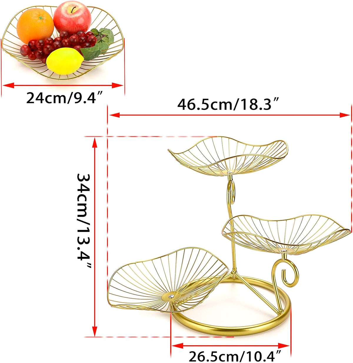 3-Tier Iron Fruit Basket Z57403