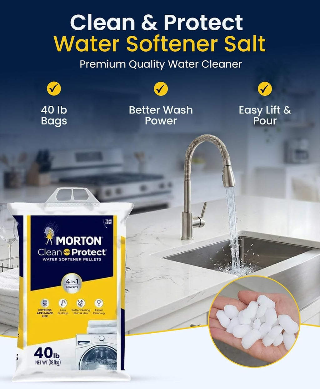40 lb Water Softener Salt Pellets 6 Pack Y449154