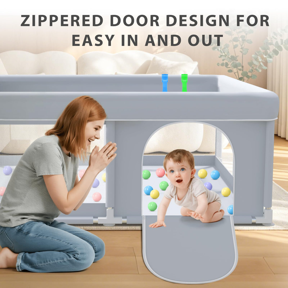 50 x 50 Inch Baby Playpen with Breathable Mesh T886