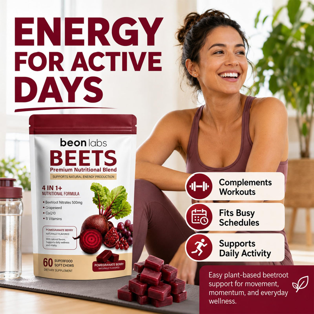 Beet Chews with L-CoQ10 & Grape Seed J857683