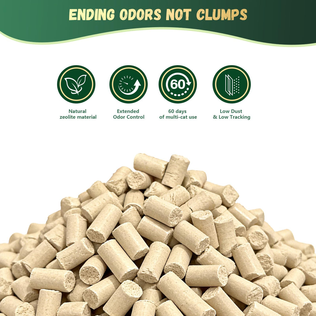 Zeolite Cat Litter Pellets, 9lb Bag, Non Clumping, Unscented C917