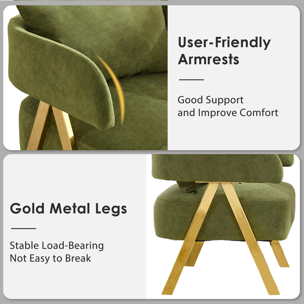 Green Velvet Accent Chairs Set of 2 H8035