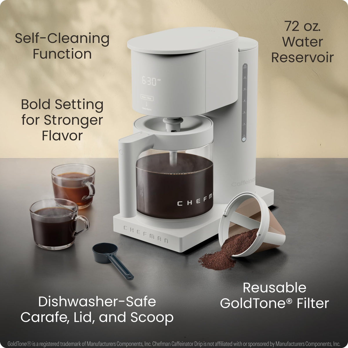 Programmable Drip Coffee Maker, 14-Cup Glass Carafe X71422