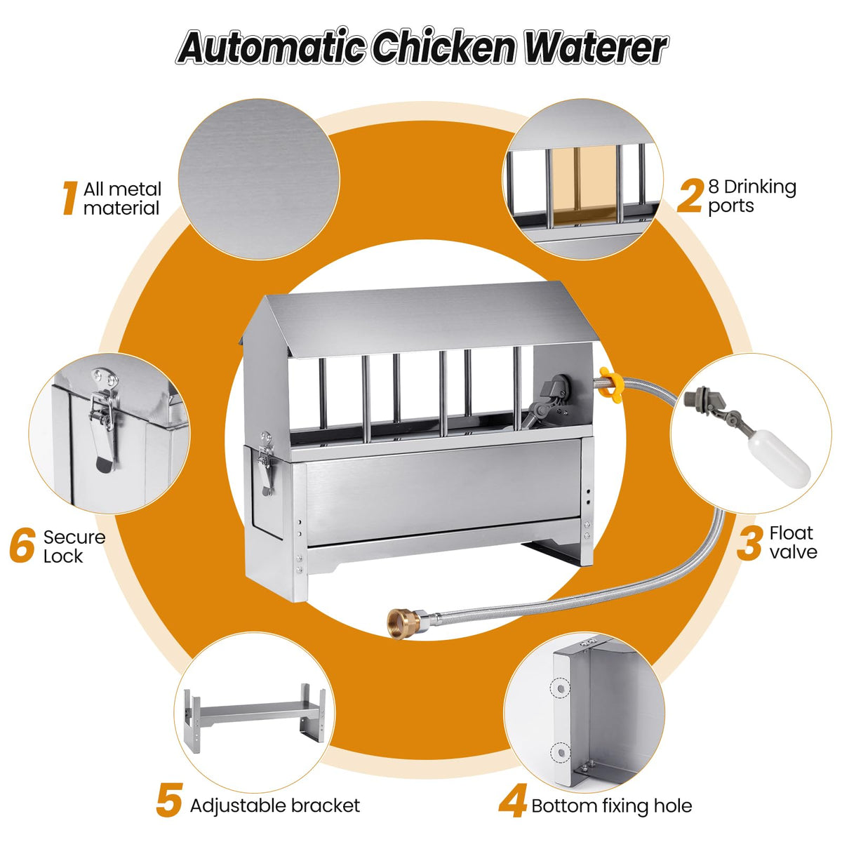 Stainless Steel Chicken Waterer C574015