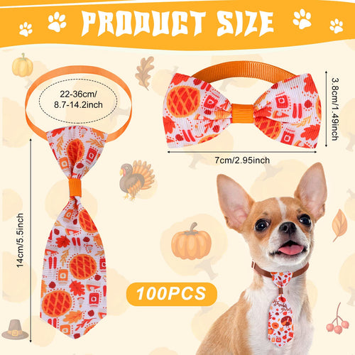 100 Pack Dog Bow Tie Collar Set G66128