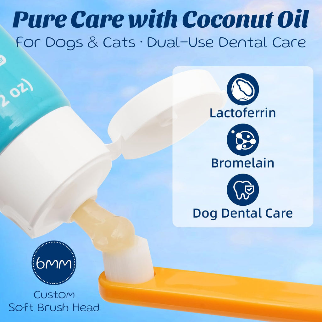Coconut Chicken Flavor Dog Toothpaste with Toothbrush Kit 2.1oz D942385