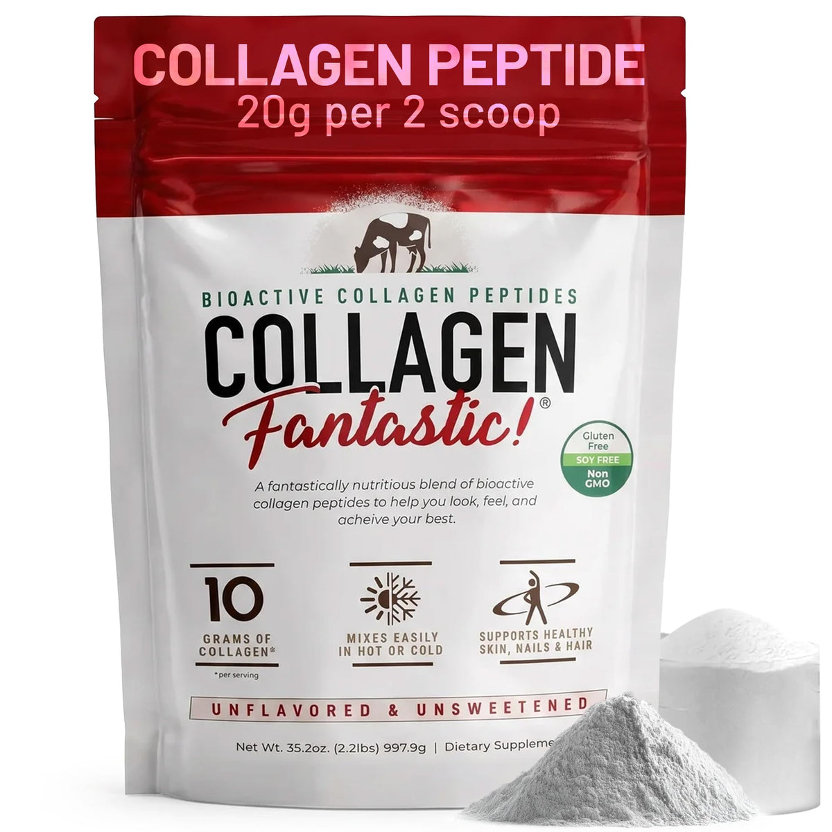 Collagen Peptides Powder Unflavored 2.2lb 90 Servings L665