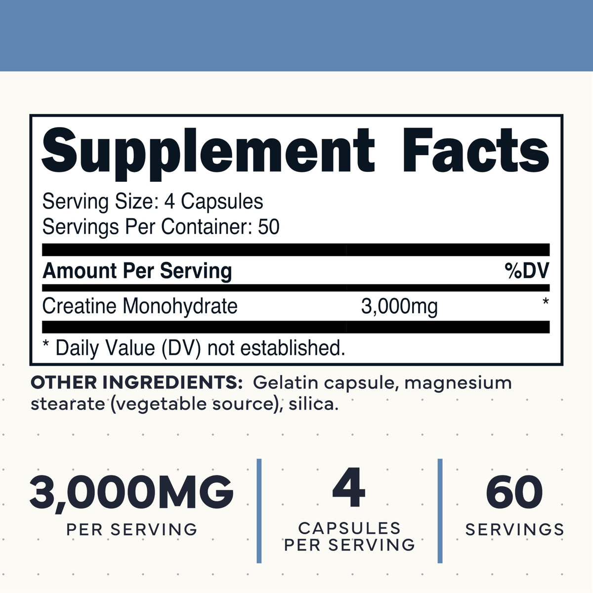 Creatine Monohydrate Capsules 3,000mg 200 Count S248246