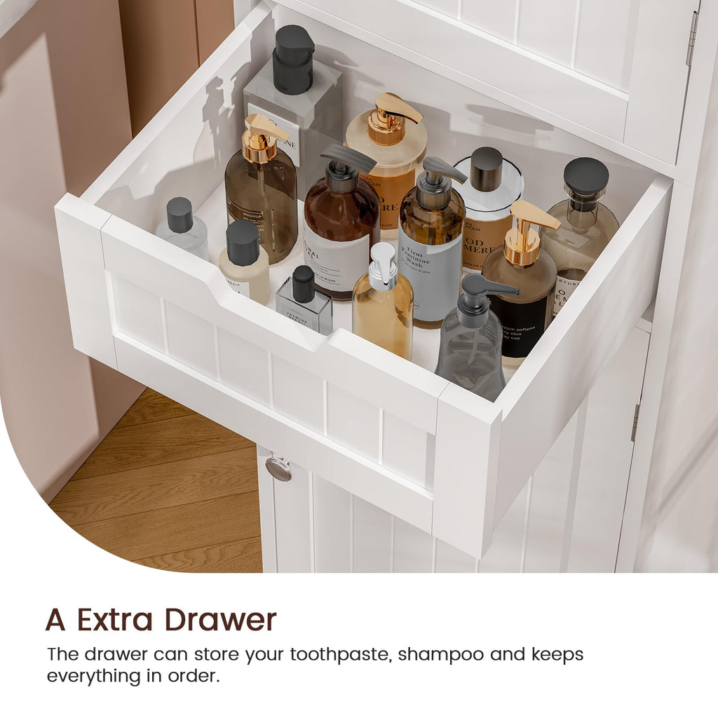 66.9" Tall Bathroom Storage Cabinet with 2 Doors & 1 Drawer Y375174