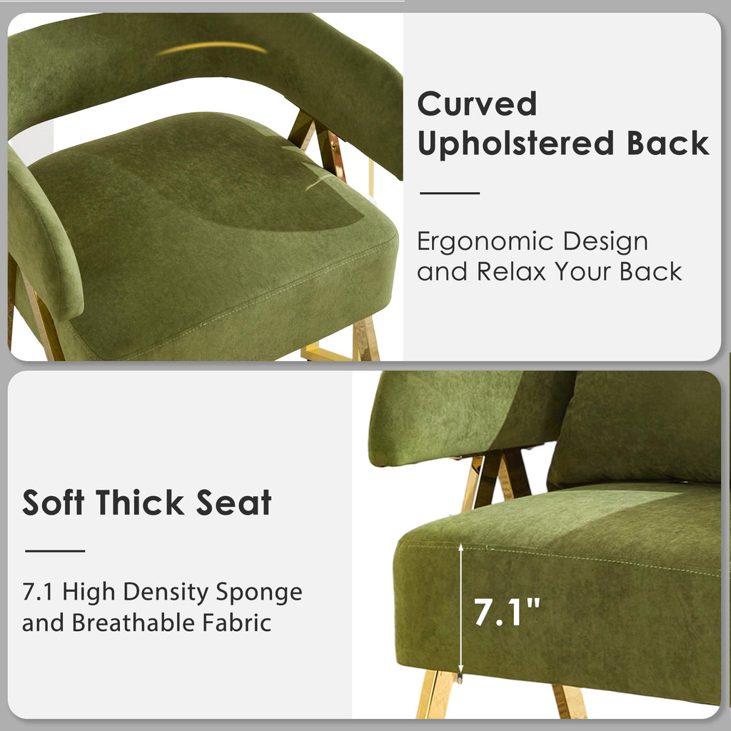 Green Velvet Accent Chairs Set of 2 H8035