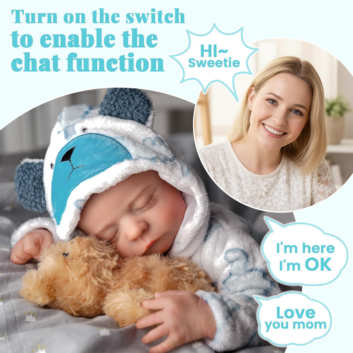 20 Inch 4-in-1 Interactive Baby Doll B838