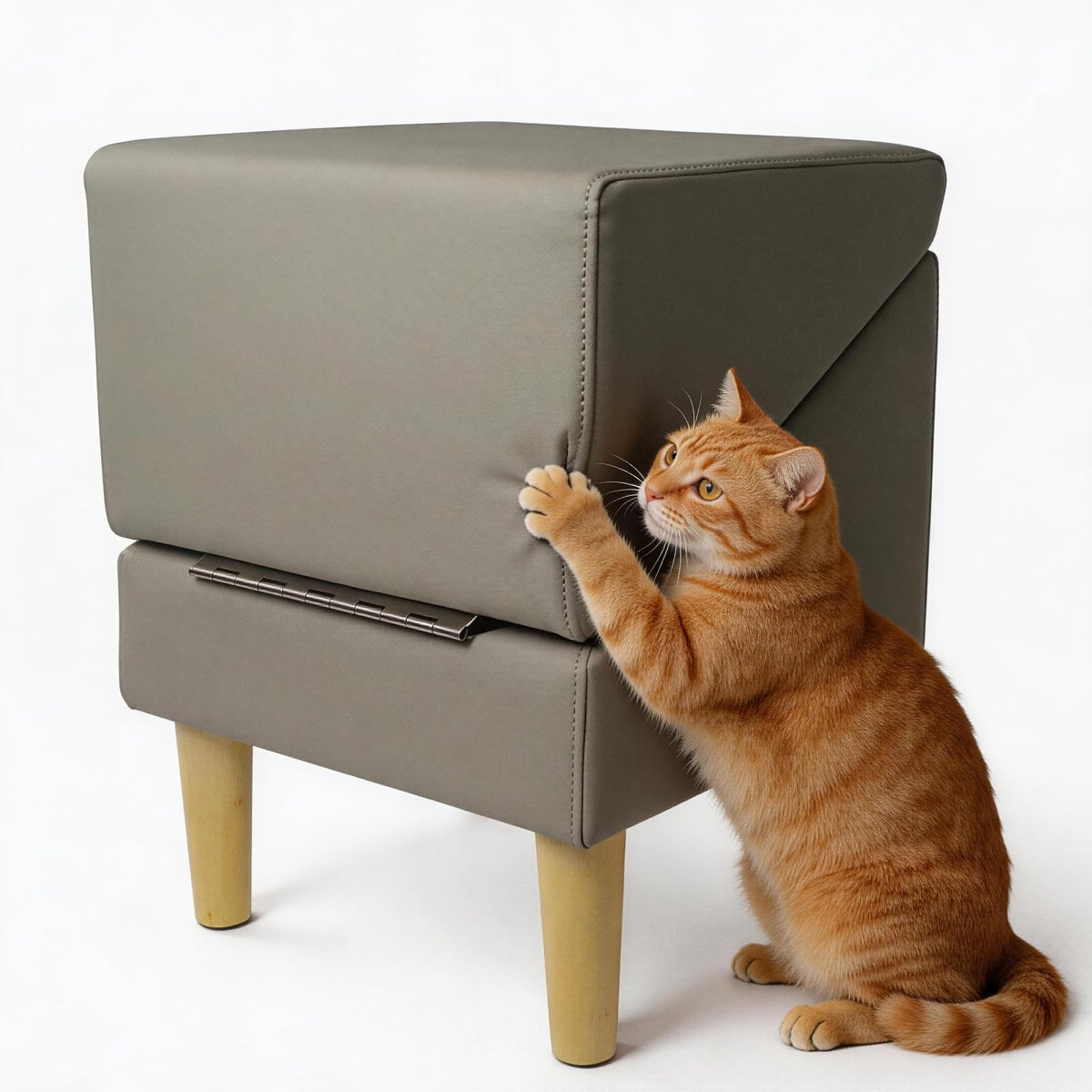Foldable Dog Cat Stair Ramp Solid Wood Ottoman 18in H P73773