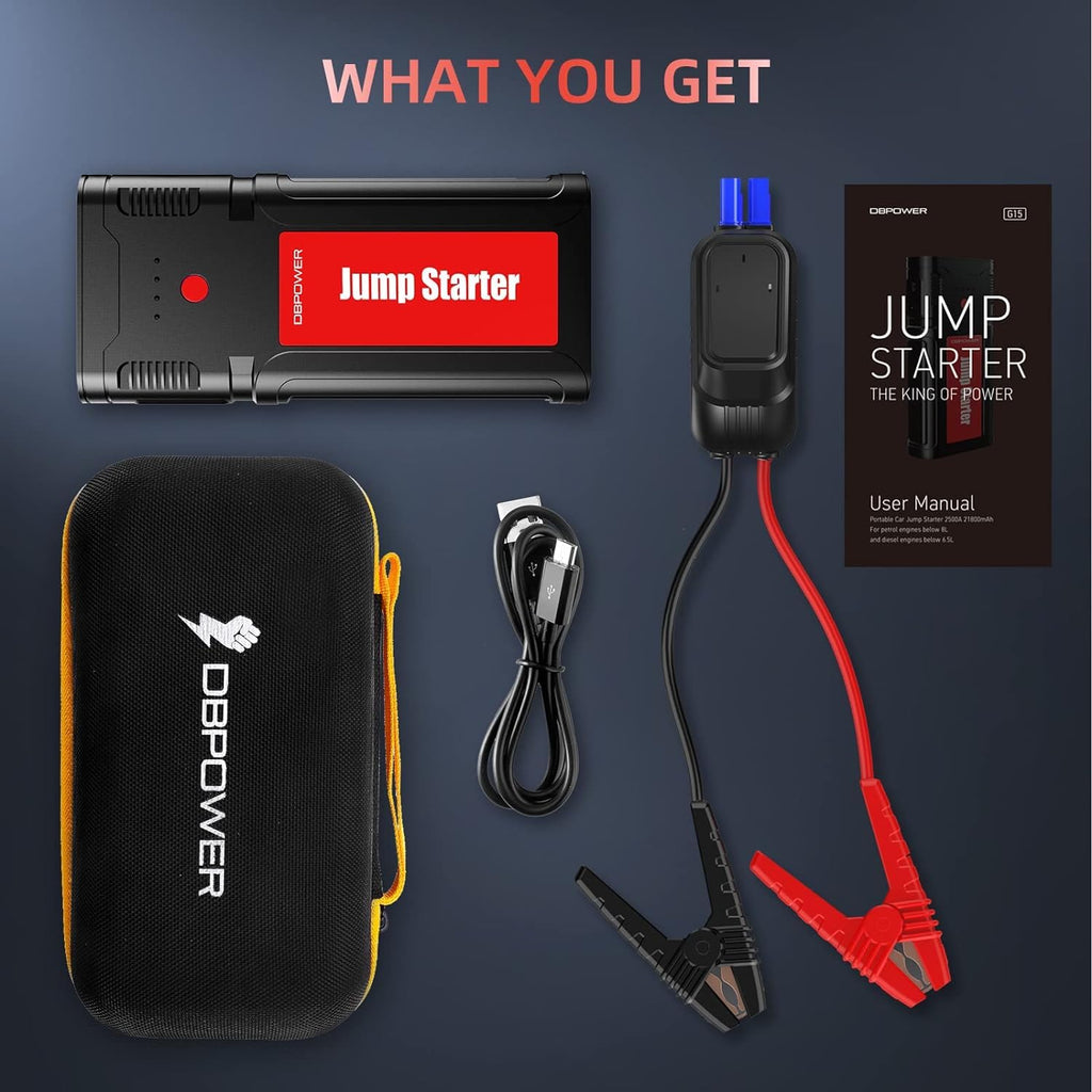 Portable 12V Car Jump Starter with Smart Clamp Cables I282404