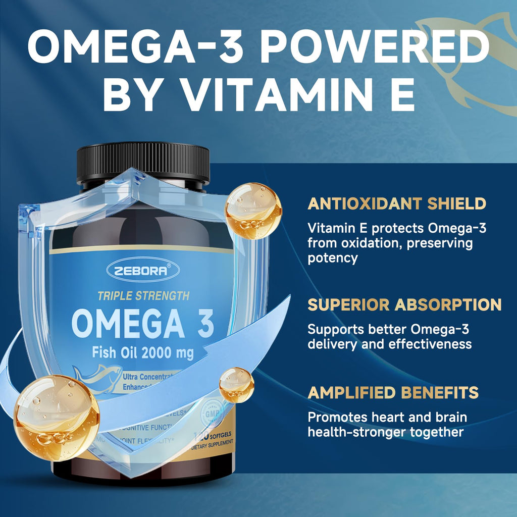 Omega-3 Fish Oil 2000mg 120 Softgels Q1400