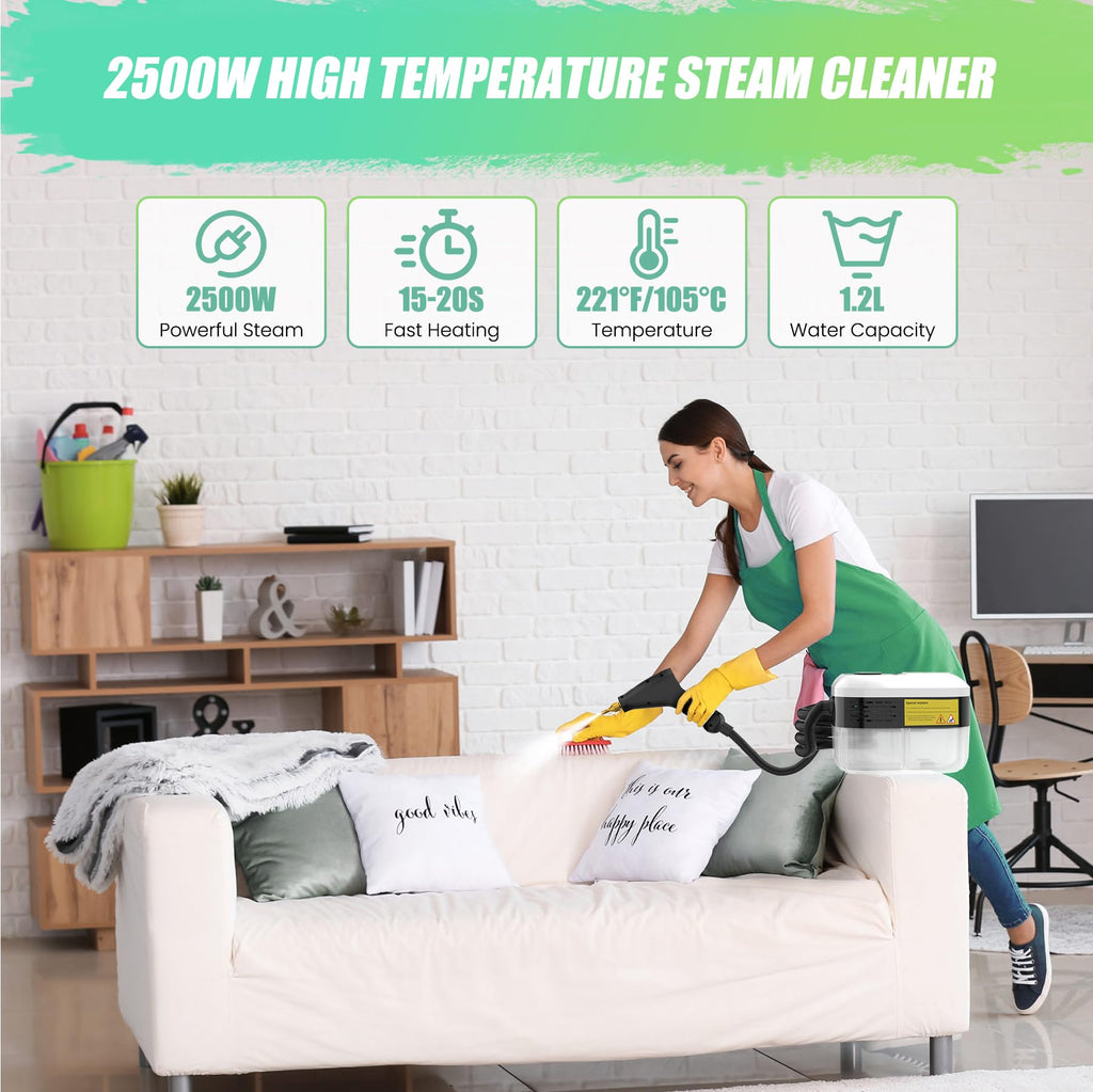 1.2L Portable Handheld Steam Cleaner with 14pcs Accessories B79534