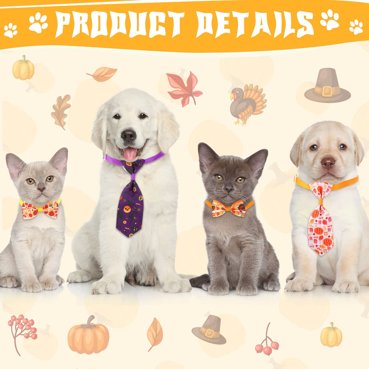 100 Pack Dog Bow Tie Collar Set G66128