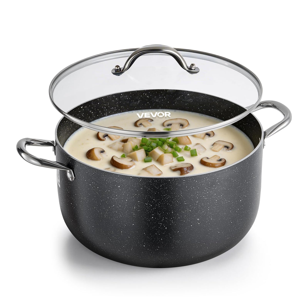 12-Quart Nonstick Ceramic Aluminum Stock Pot with Glass Lid Z82992
