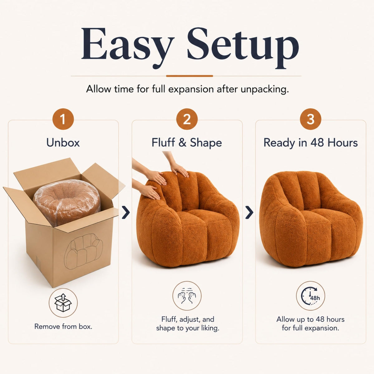 Yellow Memory Foam Bean Bag Chair D42181