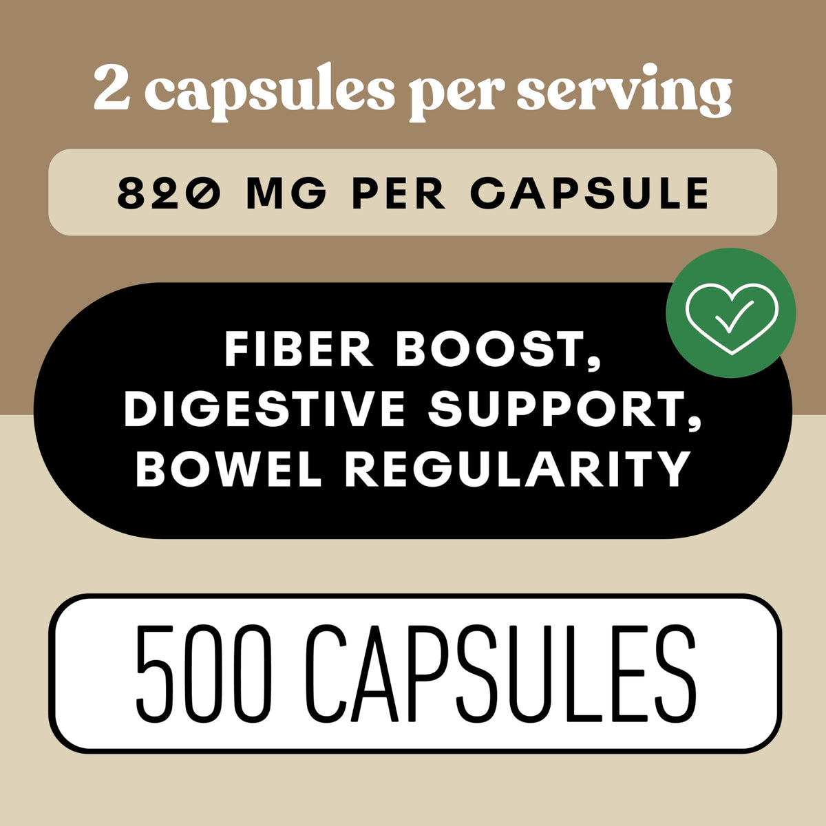 Organic Psyllium Husk Capsules 660mg 500ct Z957