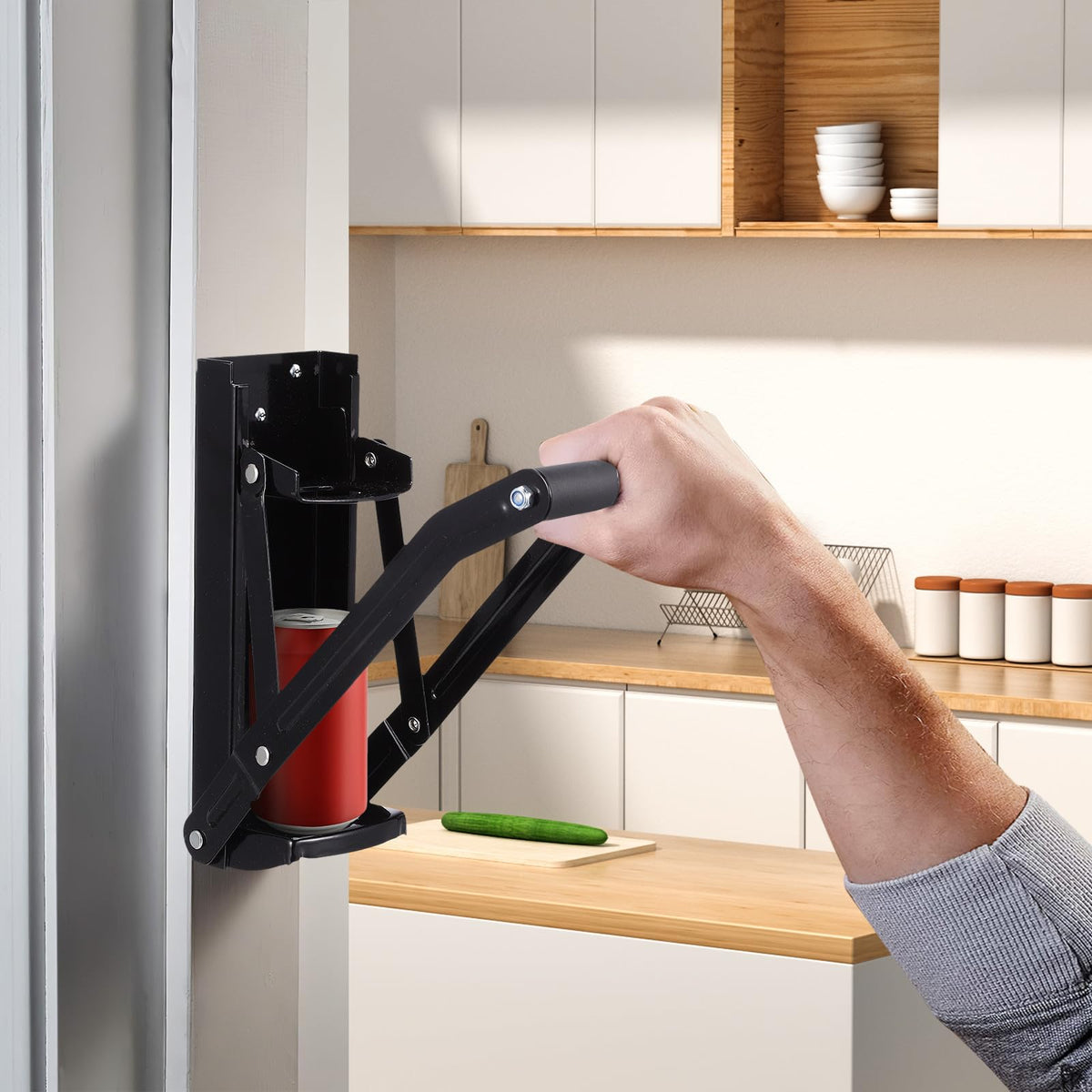 Wall Mounted Stainless Steel Can Crusher with Bottle Opener J266