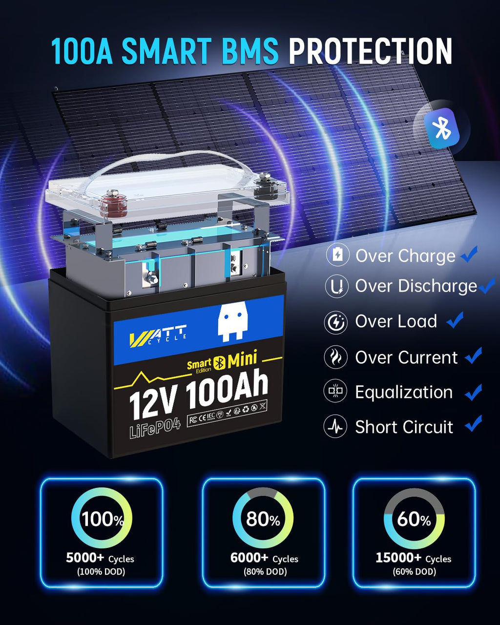 12V 100Ah Mini LiFePO4 Battery Group 24 A4781