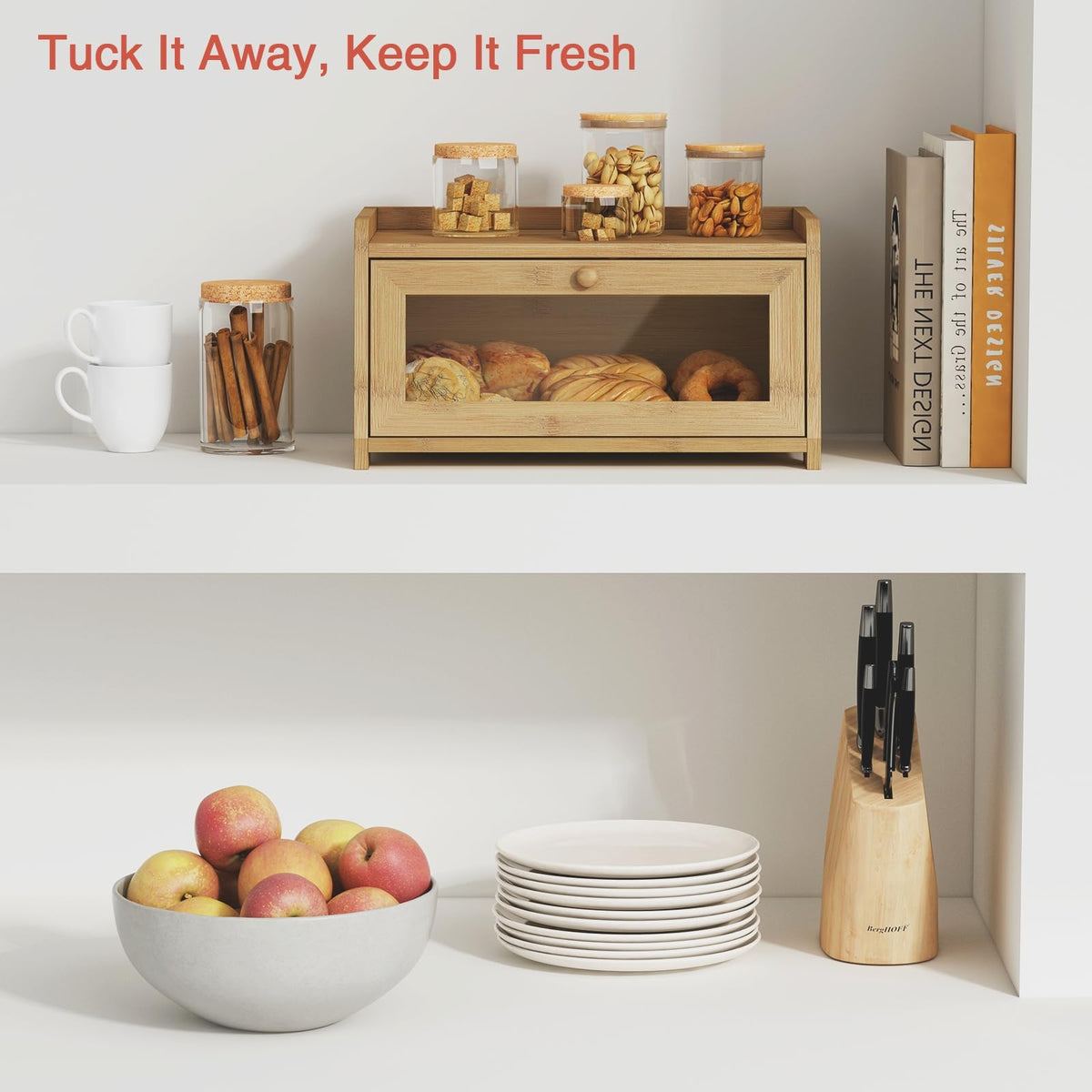 Wood Bread Box with Window M863
