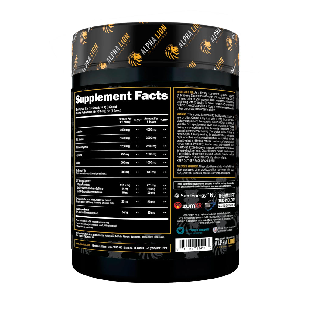 Pre Workout Powder with Beta Alanine, L-Taurine & Caffeine, 21 Servings Sour Gummy Bear O234185