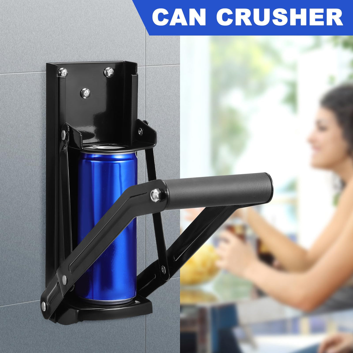 Wall Mounted Stainless Steel Can Crusher with Bottle Opener J266