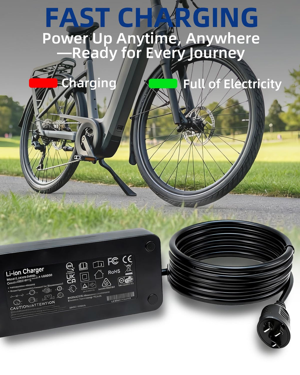 42V 2A Smart Battery Charger for 36V Lithium Battery F96022