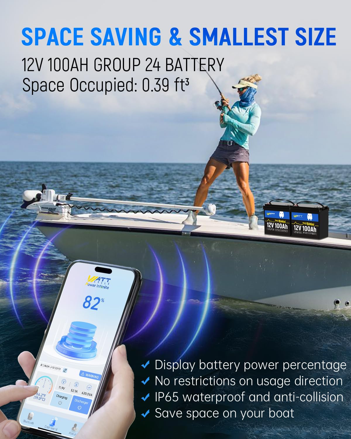 12V 100Ah Mini LiFePO4 Battery Group 24 A4781
