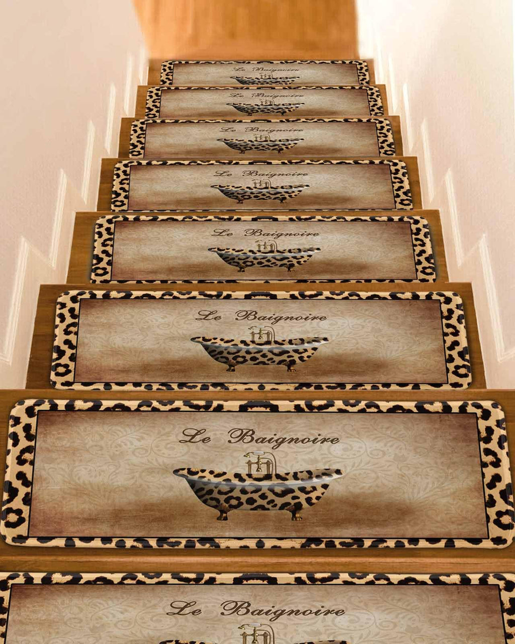 Abstract Art Non Slip Stair Treads 8x30 Inch 4PCS G8499