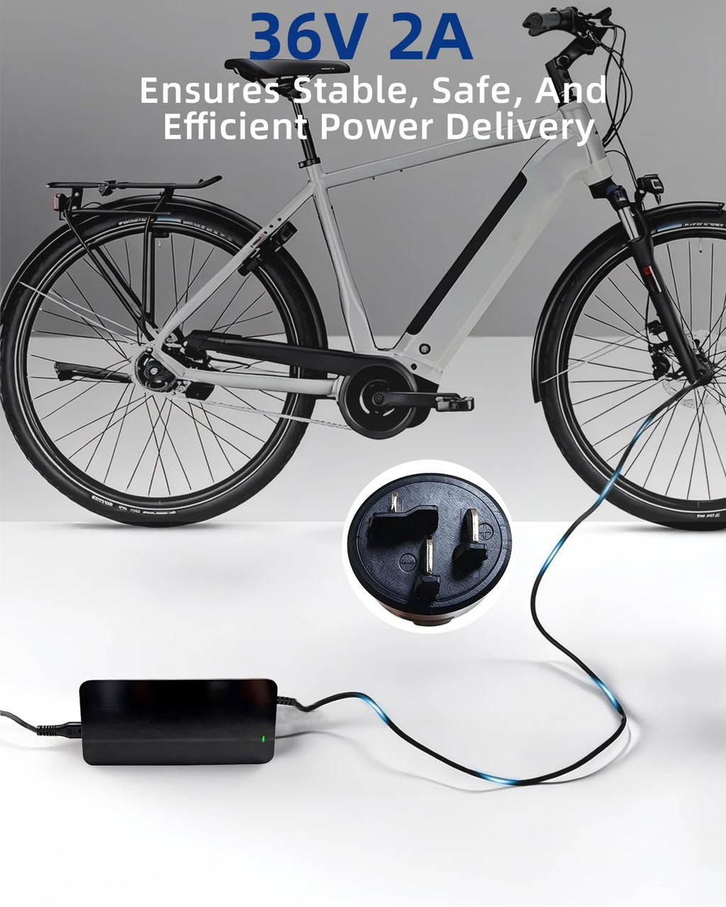 42V 2A Smart Battery Charger for 36V Lithium Battery F96022