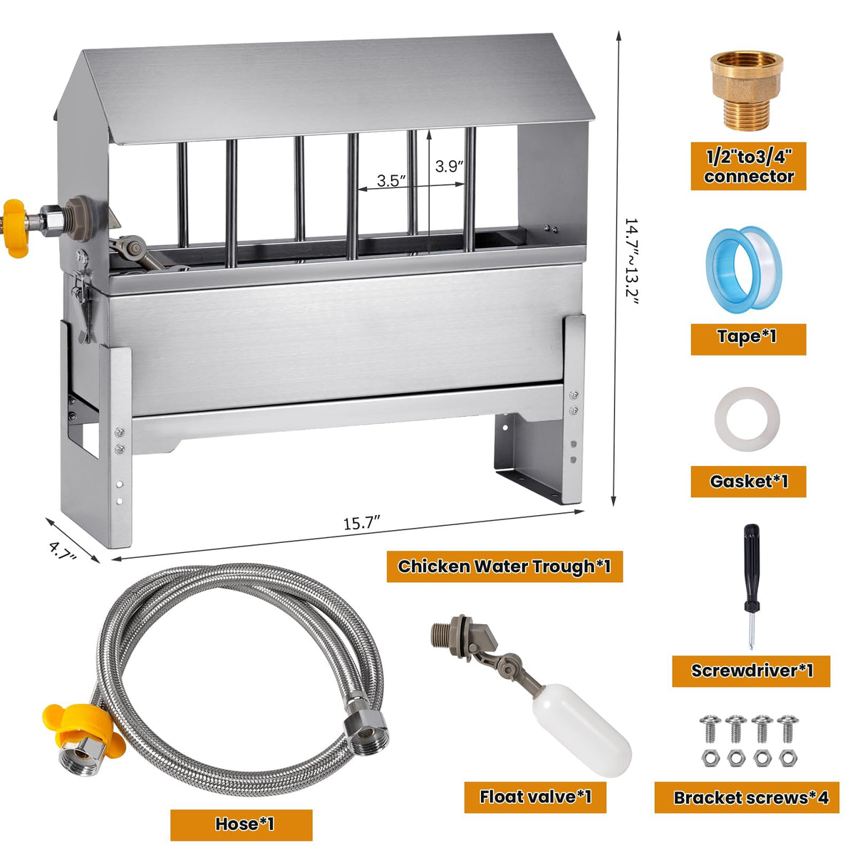 Stainless Steel Chicken Waterer C574015