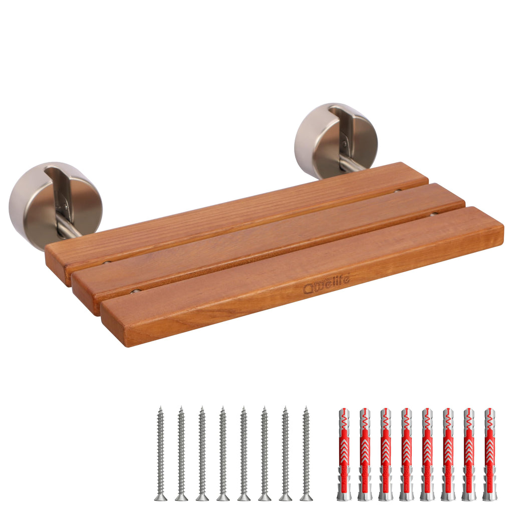 20" Teak Folding Shower Seat Wall Mount H124