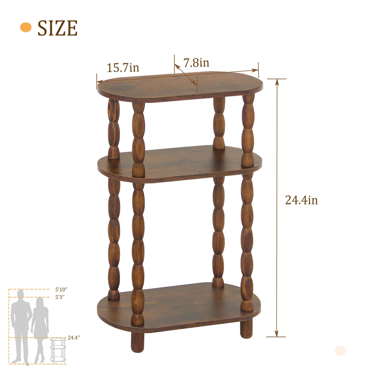 Small Narrow 3-Tier Side Table E65595