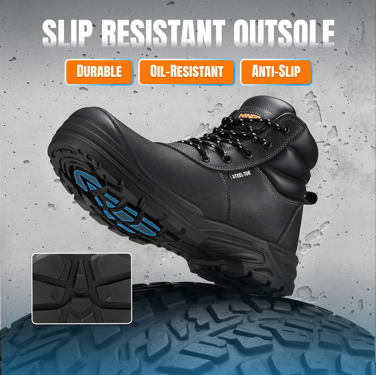 Steel Toe Non Slip Work Boots L43806