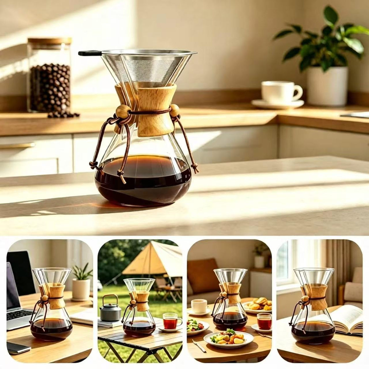 Glass 10 Cup Coffee Pour Over Set F4719