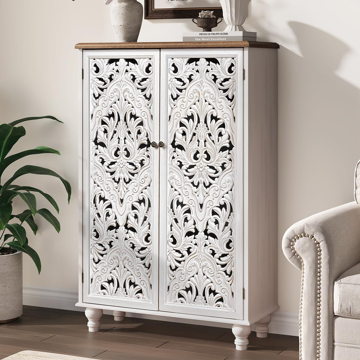 47" Tall Accent Cabinet with Doors & Storage N944